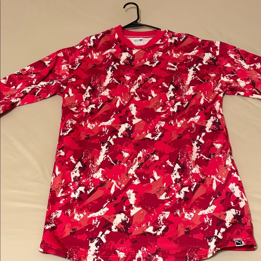 Puma Red & White Camo Athletic Tee